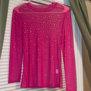 Rhinestone see through top